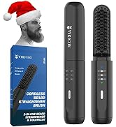 VIKICON Beard Straightener for Men: Cordless Heated Beard Brush for Men, Electric Hot Comb, Anti-...