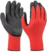 DAXYGYR Crinkle Latex Coated Work Gloves for Men Women, Non-Slip Grip Gardening Gloves, Suit For ...