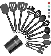 Coukre Silicone Kitchen Cooking Utensils Set with Holder – Heat-Resistant, Food-Grade Kitchen Too...