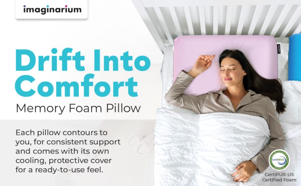 Imaginarium Memory Foam Pillow for Bed 16" x 24" Standard/Queen Fun Decorative Colorful Pillow