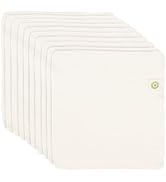 Organic Cotton Reusable Baby Wipes - 10 Pack, Washable, Unbleached, Undyed, All-Natural, Toxic-fr...