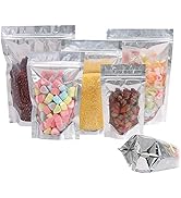 SumDirect Reusable Aluminium Foil Zip Lock Stand Up Food Pouches Bags with Notch for Food Storage...