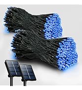 2 Pack Solar String Lights Outdoor, 200 LED Extra-Long 72FT Solar Powered Lights with 8 Lighting ...
