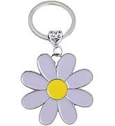 WsjiaboFux Blue Cute Daisy Keychain Bag Charm Floral Charm for Purse Keys Metal Keyring Gift for ...