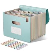 EcoStash Accordian File Organizer, 12 Pockets Wheat Straw Expanding File Folders, Monthly Bill Re...