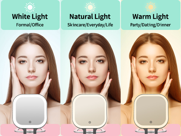 magnifying mirror with light and stand