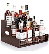 Thalomely Liquor Bottle Display Shelf, 3-Tier Countertop Wine Rack, Brown | FSC Bamboo,12 Bottles...