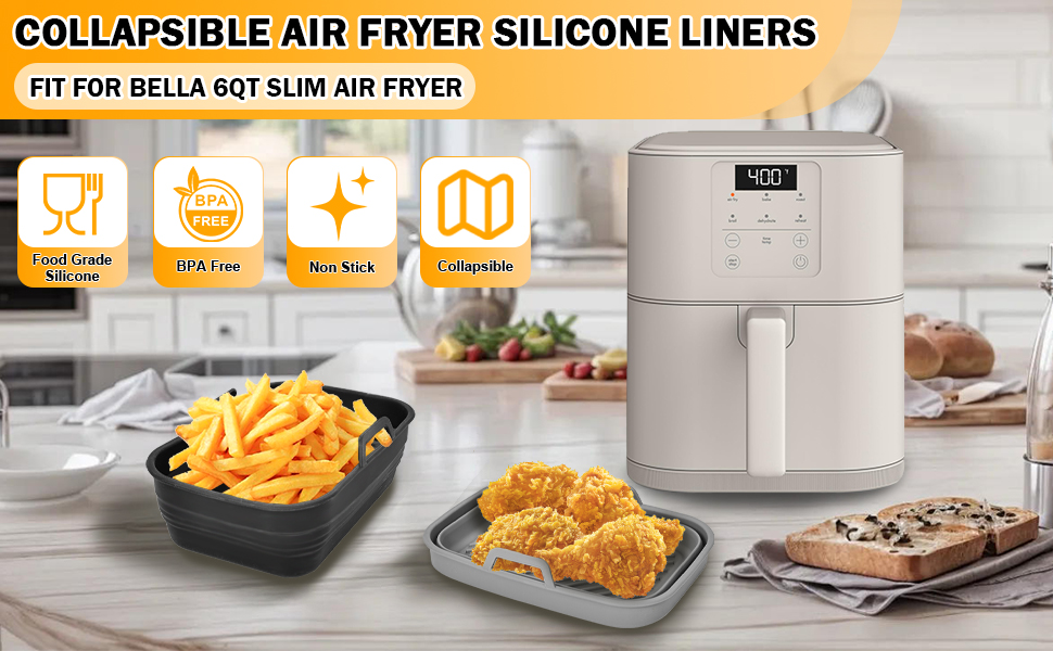 bella 6Qt(5lb) Slim Air Fryer
