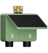 EZAIoT Water Timer for Garden Hose, 2-Zone Solar WiFi Sprinkler Controller with Flow Meter, Smart...