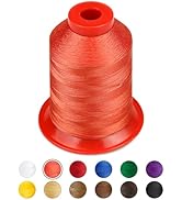 1000 Meters FIVEIZERO Extra Strong Upholstery Thread,OrangeRed Bonded Nylon Thread for Denim Leat...