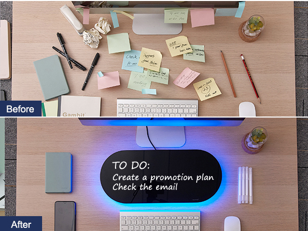 lighted desk whiteboard