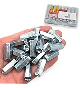 Matrelt 20Pcs 1/4"-20 Hex Coupling Nut, Threaded Rods Coupling Nuts Zinc Plating Extended Hexagon...