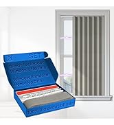 Blinds for Indoor Windows No Drill, Includ Adhesive Track (Grey, 1 Panel, W42 x L23 inch) for Bed...