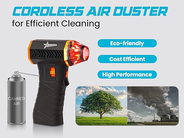 compressed air duster electric air duster portable air blower with led light air duster for pc