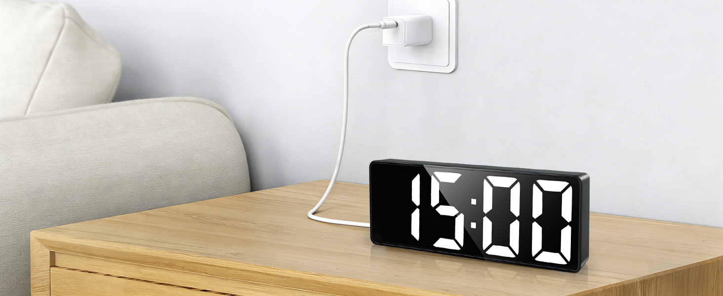 WHITE DIGITAL CLOCK