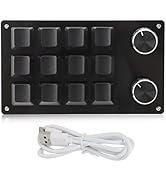 Dioche One Handed Macro Mechanical Keyboard Portable USB Mini 12 Key Multifunction DIY Programmab...