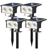 btfarm Solar Spot Lights Outdoor Waterproof, 4 Pack/3 Modes Motion Sensor Lights, Solar Powered S...
