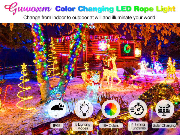 solar rope lights outdoor waterproof