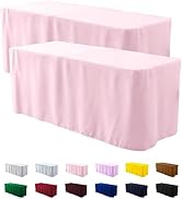 ManMengJi Fitted Tablecloth for 72" x 30" Rectangle Tables - Water Resistant Washable Rectangle T...