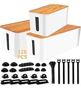 YUANYE Cable Management Box Cable Management Kit for Power Strip to Hide Wires,Cord Organizer Box...