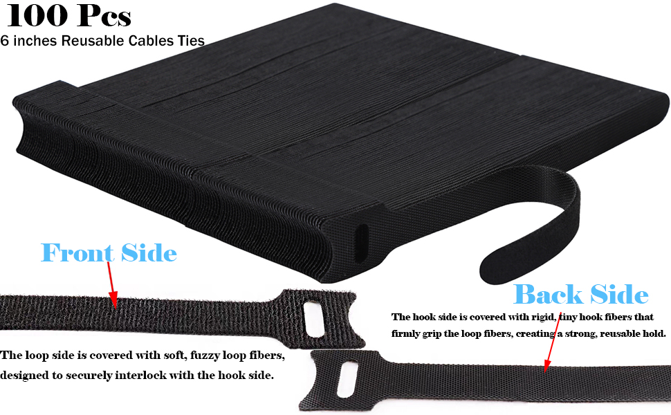 100PCS Reusable Fastener Straps