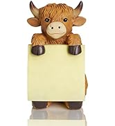 Highland Cow Pop-up Sticky Note Dispenser, Includes 1 Pad of 3x3 in Super Sticky Notes, 100 Sheet...