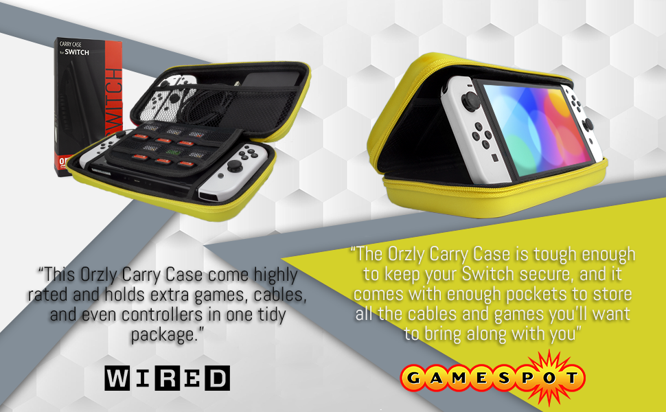 Orzly Protective travel Carrying Carry Case accessory for Nintendo Switch OLED console Accessories