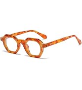 LJCZKA Retro Octagon Sunglasses for Women Men Trendy Unisex Vintage Polygon Shades Small Square S...