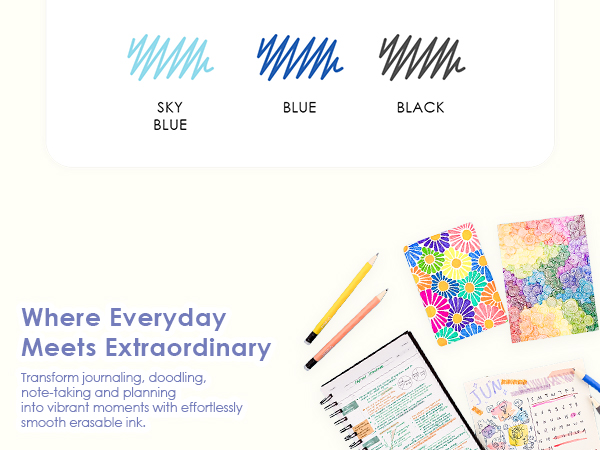 erasable pen set of 9