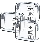 TSA Approved Clear Travel Toiletry Bag wih Zippers Carry-on Travel Accessories Quart Size Toiletr...