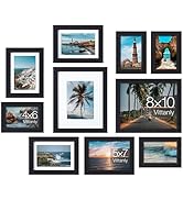 Vittanly 10 Pack Picture Frames Collage Wall Decor, Gallery Wall Frame Set for Wall or Tabletop D...