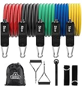 Bear Grips Tube Resistance Bands for Working Out - 11 Pcs Exercise Bands Resistance Bands Set - S...