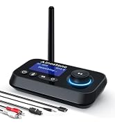 Ainostone Bluetooth Transmitter Receiver 3-in-1 Bluetooth 5.3 Audio Adapter for 2 Headphones with...