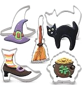 LILIAO Halloween Witch Cookie Cutter Set - 5 Piece - Witch's Hat, Witch's Shoes, Broom, Cauldron ...