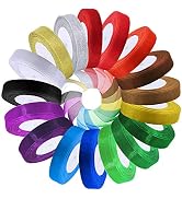 Supla 17 Colors 425 Yards Organza Ribbon 1/2" W Tulle Ribbon Cord Necklaces Shiny Organza Ribbon ...