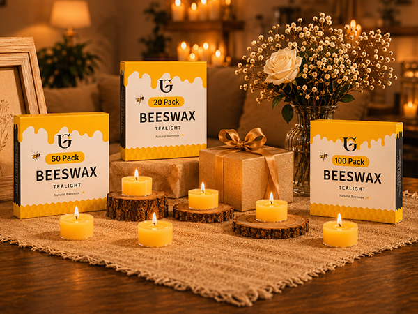 small candles, votive, natural beeswax, pure beeswax, home, meditation, prayer, yellow, 20 pack