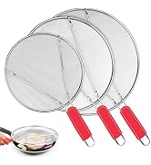 Stainless Steel Splatter Screen for Frying Pan - 9.8" 11.4" 13" Ultra Fine Mesh Grease Splatter G...
