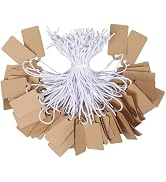 Uniclife 200 Pcs Kraft Price Tags with Elastic String Attached Writable Brown Kraft Paper Tags Ha...