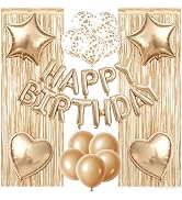 WEIKA 29 Pcs Black Birthday Party Decorations - Happy Birthday Balloons Banner, Heart & Star Foil...