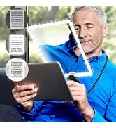 5X Magnifying Glass with 50 LEDs Light, Large Hands Free Rechargeable Magnifying Glasses with Fle...