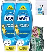 Dawn EZ Squeeze Gentle Clean Liquid Original Dish Soap, 22 Fl Oz (Pack of 2) bundled with Heavy D...