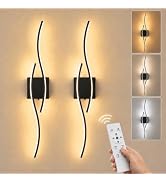 Battery Operated Wall Sconces Set of 2, Rechargeable Wireless Wall Lights | 11000mAh Rechargeable...