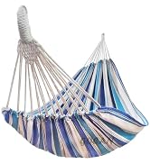 GOCAN Double Hammock 2 Person Extra Large 330X150cm Load Capacity 600Pound Canvas Cotton Hammock ...