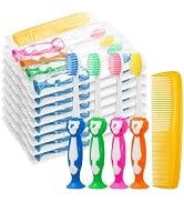 HAIFOTRVA 40 Pcs Disposable Toddler Toothbrush Kids,Suction Cup Bulk Kids Toothbrushes with 5 in ...