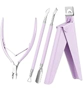 Melodysusie 4 in 1 Acrylic Nail Clippers Set, with Cuticle Trimmer and Dual-Ended Cuticle Pusher ...