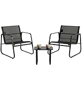 DUMOS 3 Piece Patio Furniture Set,Outdoor Patio Furniture Conversation Set with Table, Patio Sect...