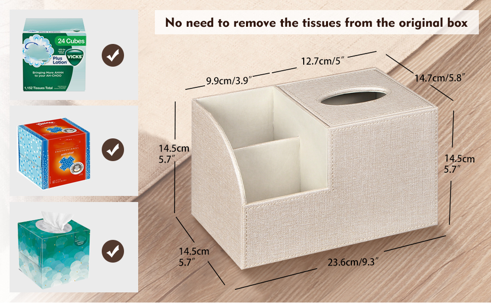 Cube Tissue Box Organizer Bedroom Nightstand End Table