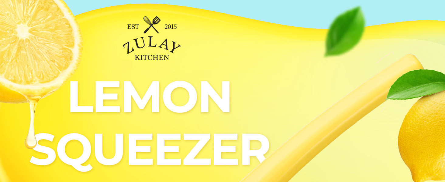 Zulay Kitchen metal lemon squeezer for lemons and limes, durable handheld citrus press