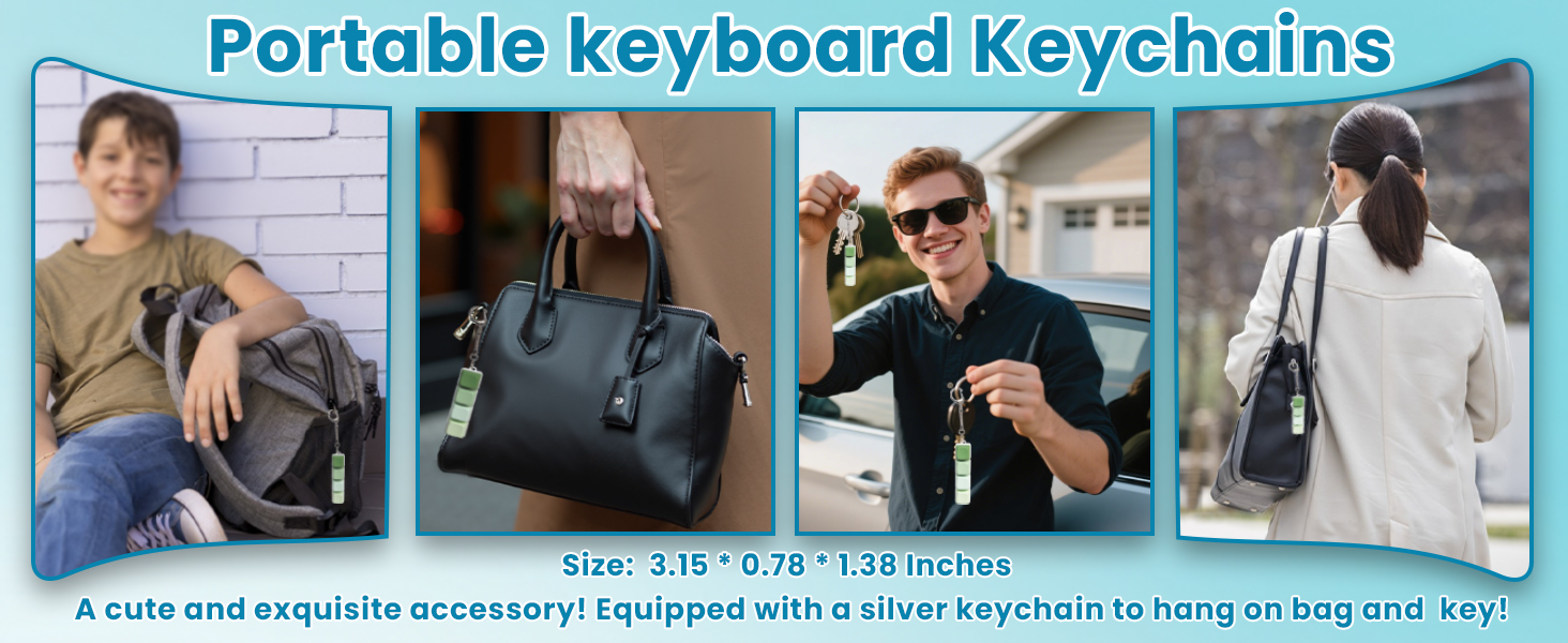 portable fashionable elegant keyboard keychain for bag keys