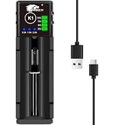 18650 Battery Charger,21700 Battery Charger for 3.7V Li-ion Rechargeable Battery 18650 26650 2170...